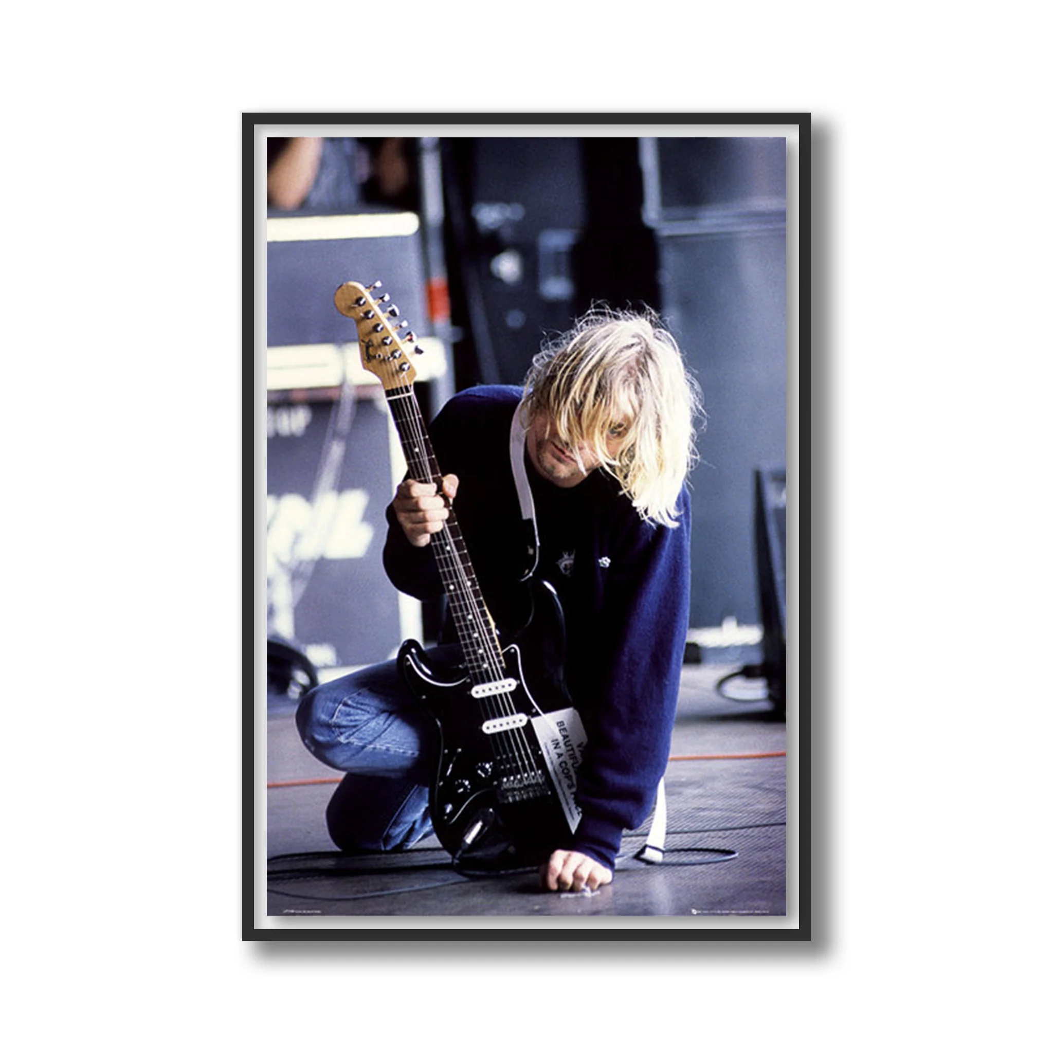 Curt Cobain Kneeling with Guitar - Image 3