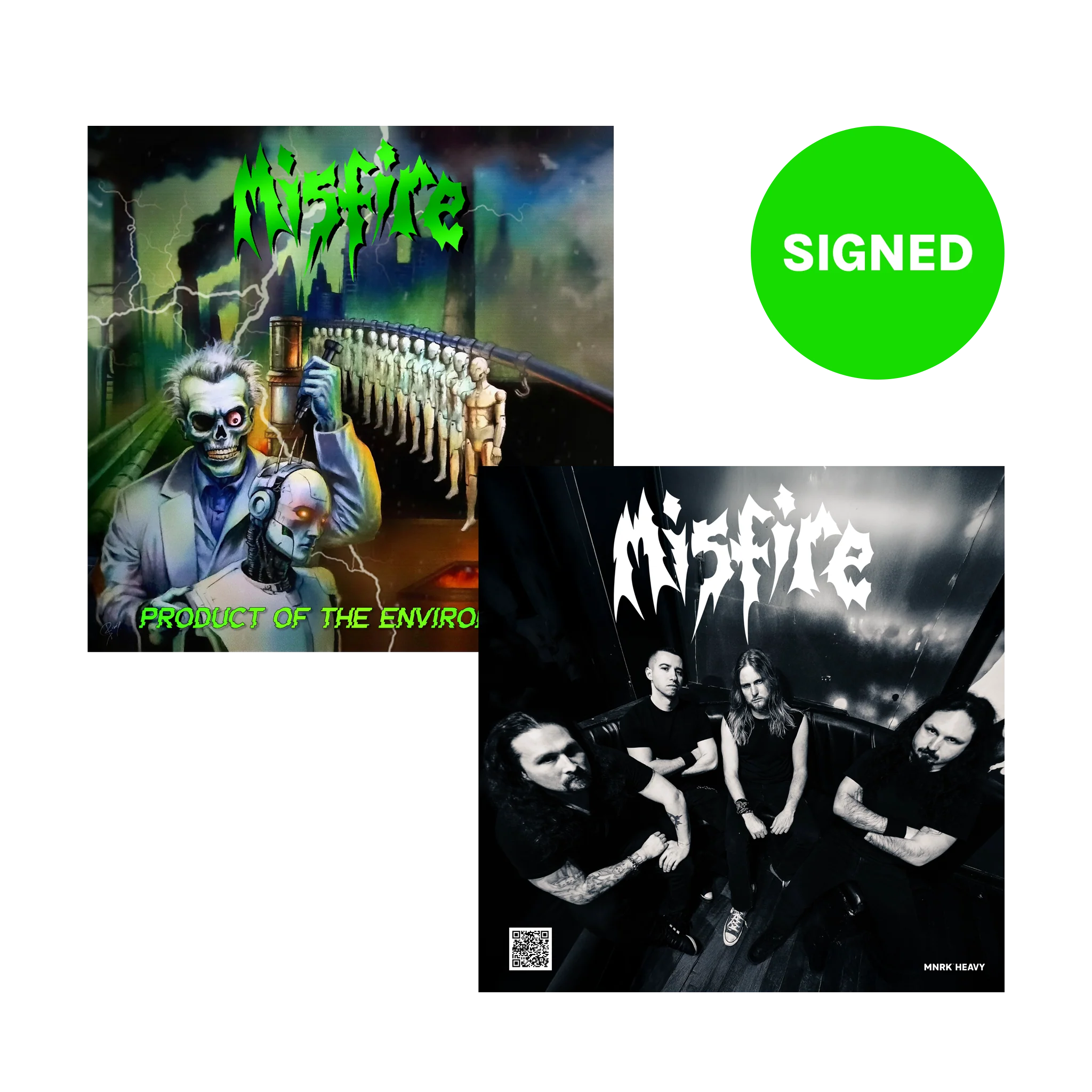 Misfire - Product Of The Environment Neon Green with Black Splatter Vinyl - Image 3
